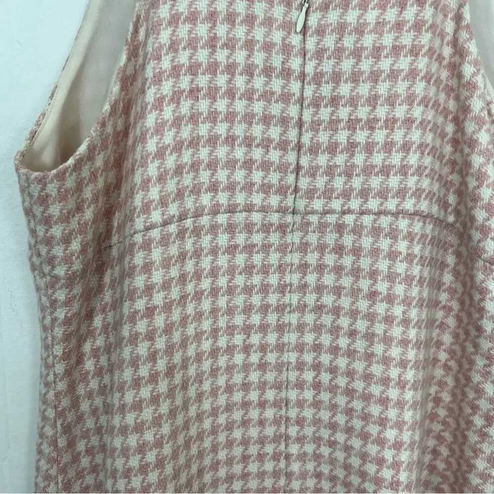 Florence Eiseman Wool Blend Houndstooth Pink White Tweed Dress Girl Size 16